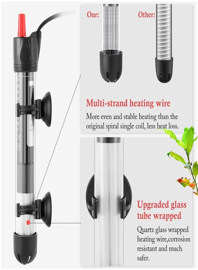 FEDOUR Aquarium Heater 50W 100W 300W, Submersible Glass Fish Tank Heater for Fresh and Salt Water (50W) - Image 3